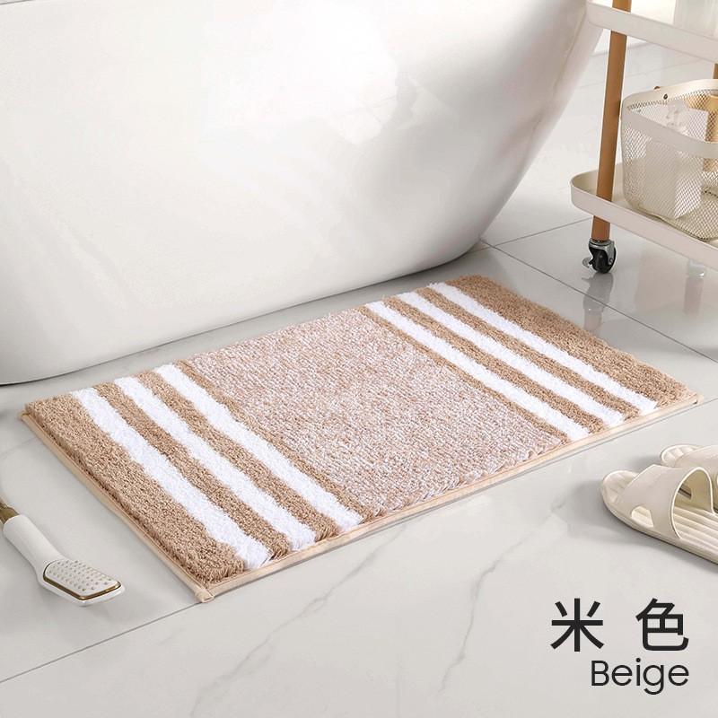 Thick Plush Bath Mat Non-Slip Absorbent Floor Rug Bathroom Entryway Modern Striped Design