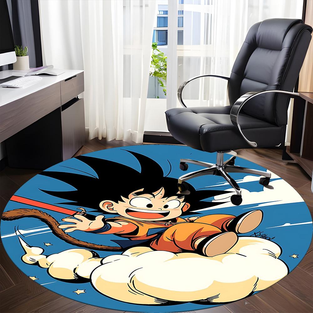 1pcDragon Ball Goku Cloud Office Round Area Rug, Indoor Mat Suitable For Office, Bedroom Living Room Home Decor, Room Deco,  Offic a0928137
