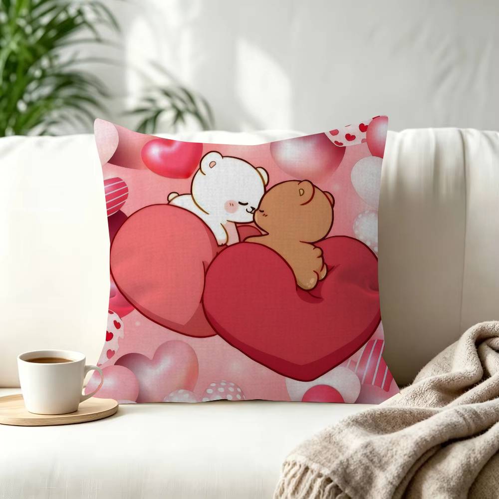 Cartoon MMilk And MMocha Decorative Pillowcase Square Pillowcase Home Office Decorative Cushion Cover