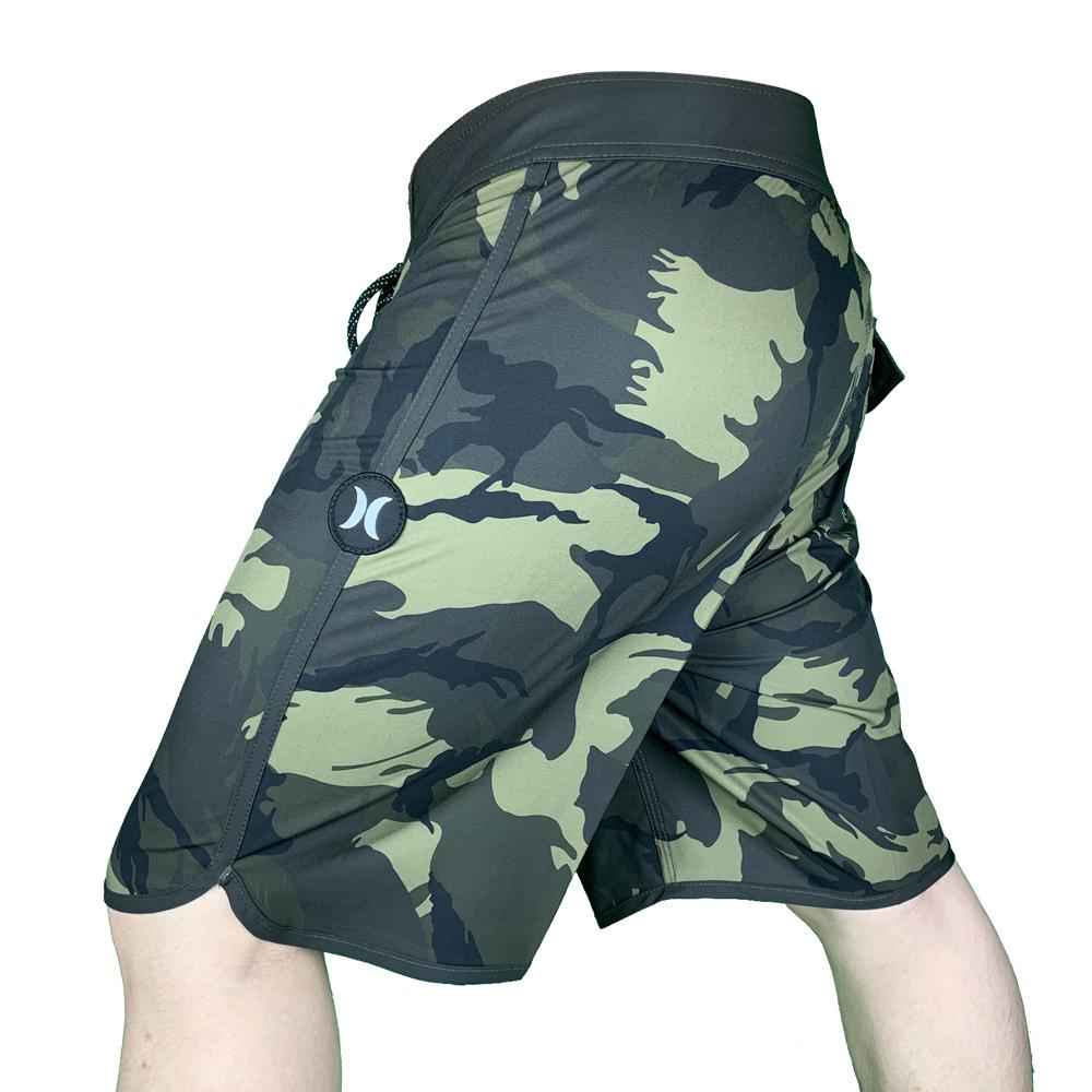 Quick-Dry Camouflage Elastic Beach Shorts - Army Green
