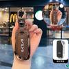 Zinc Alloy Style Leather Car Key Case Cover Protection Shell For Kia Sportage Ceed Xceed Sports K5 Seltos 2019 2020 2022 2023