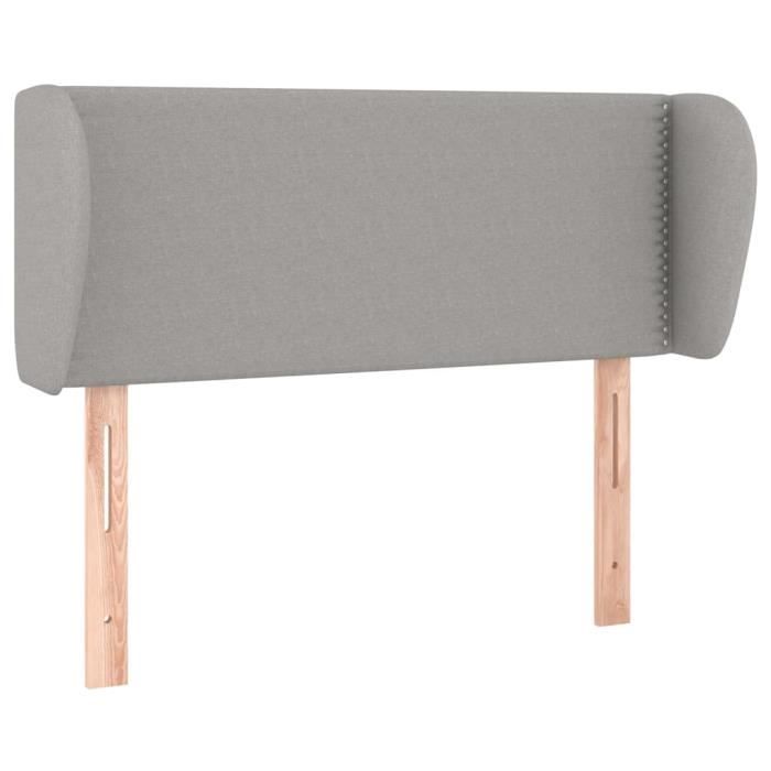VidaXL Tête de lit avec oreilles Gris clair 103x23x78-88 cm Tissu3116994