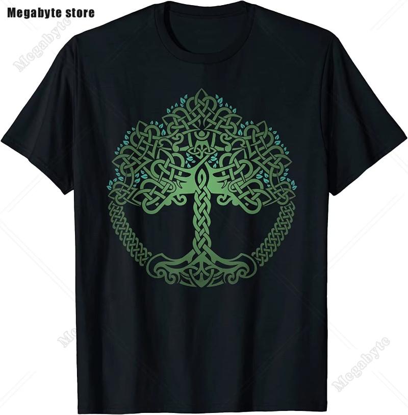 Classic Tree of Life Yin Yang Design T-Shirt Man's T-shirt Leisure T Shirt Kawaii Men Clothing Cotton Beach Short Sleeve