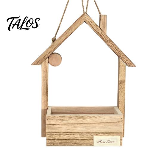 Wooden Wall Vase Planter, Creative Hanging Flower Pot Basket for Indoor Plants Mounted Planter Cafe Faux Flowers, Rustic Decor Living Room Balcony