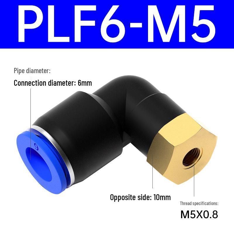 Pneumatischer L-förmiger 90° Luftschlauchverbinder Winkelstück Düse PLF6-01/8-02