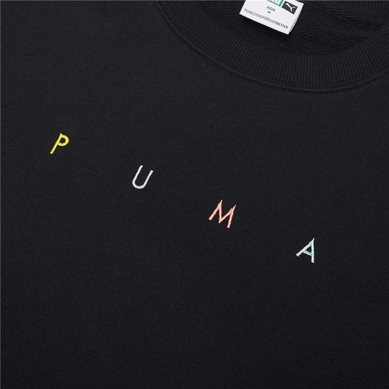 Puma Fierce Back Print Sports Crew Neck Pullover Sweatshirt Men Tops Black 579096-01