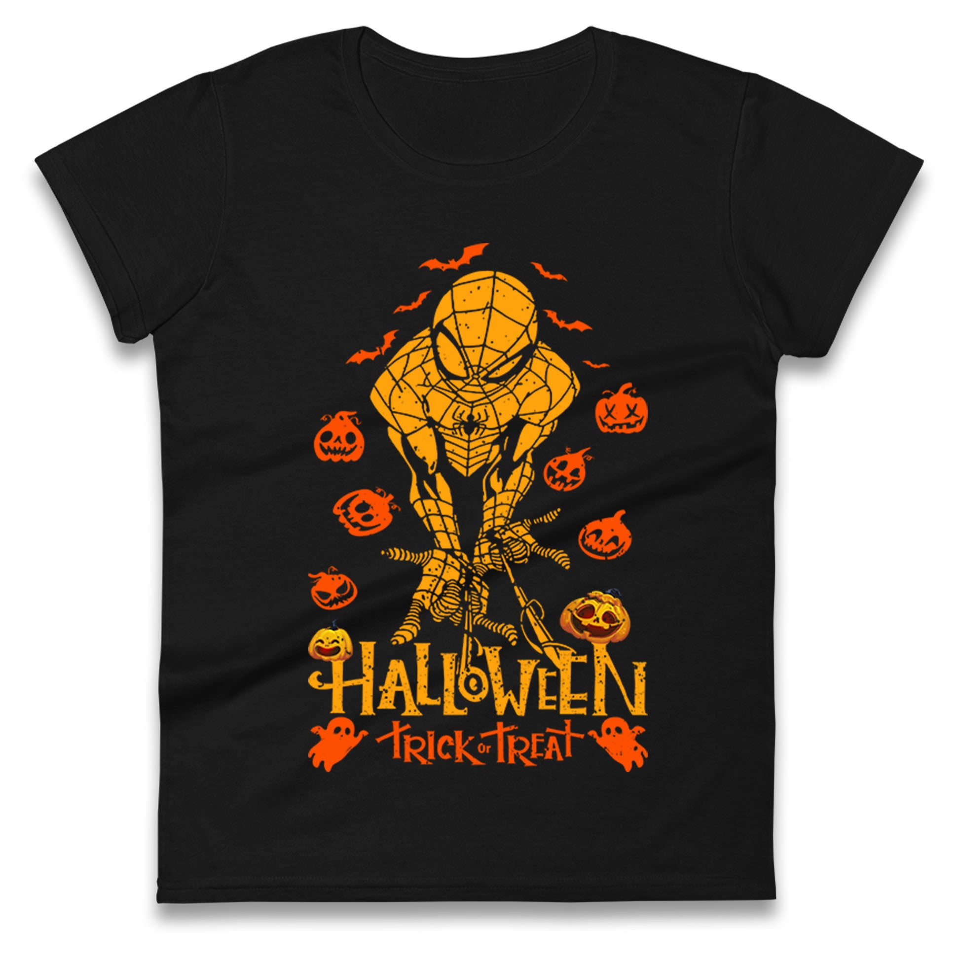 Spiderman Trick Or Treat Halloween Womens T Shirt Mens Tops Tees Unisex 2XL