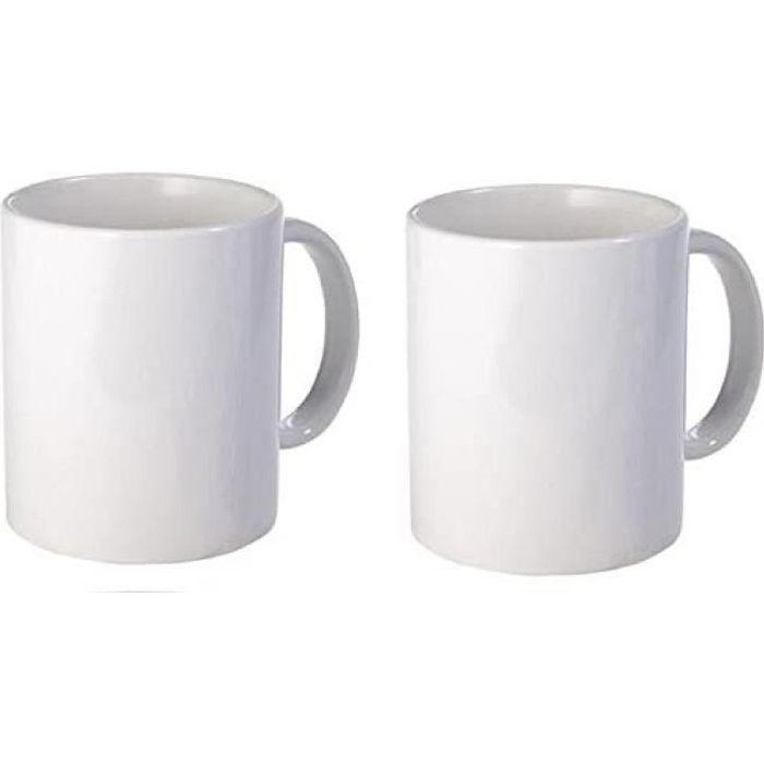 Customizable Mugs - White Sublimation Mugs - Set of 2 Mugs - White