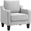 Modern Fabric Armchair with Thick Padding and Pocket Springs, 77x77x86 Cm, Grey
