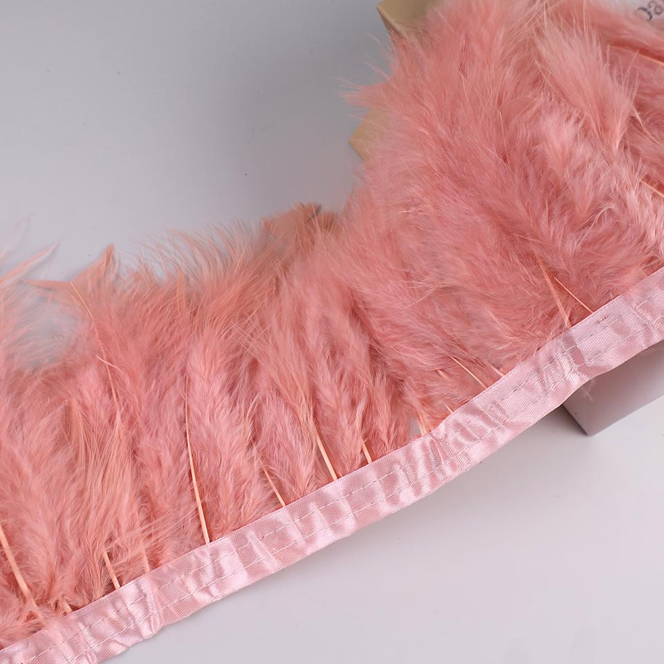 10 Meters Natural Turkey Marabou Feather Trim Ribbon Feather Fringe For Wedding Dress Decor Sewing Accessories Plumas