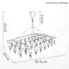 Thickened Stainless Steel Sock and Multi-Clip Drying Rack with 36 Clips – Multi-Functional Clothes Rack