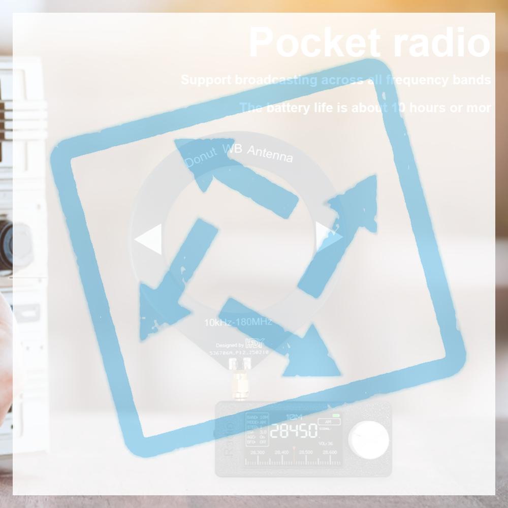SI4732 0.5-108mhz Δέκτης Ραδιοφώνου Όλων των Ζωνών LSB USB AM FM Ραδιόφωνο FM/AM με Κεραία 1.9 ιντσών Οθόνη IPS HF SW MW VHF Τσέπης Μίνι Ραδιόφωνο