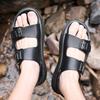 Fashion New Men Flats Summer Mens Sandals Fashion Men Sneakers Outdoor Thick Soled Non-slip Male Beach Sandals Handmade Leather Sandals