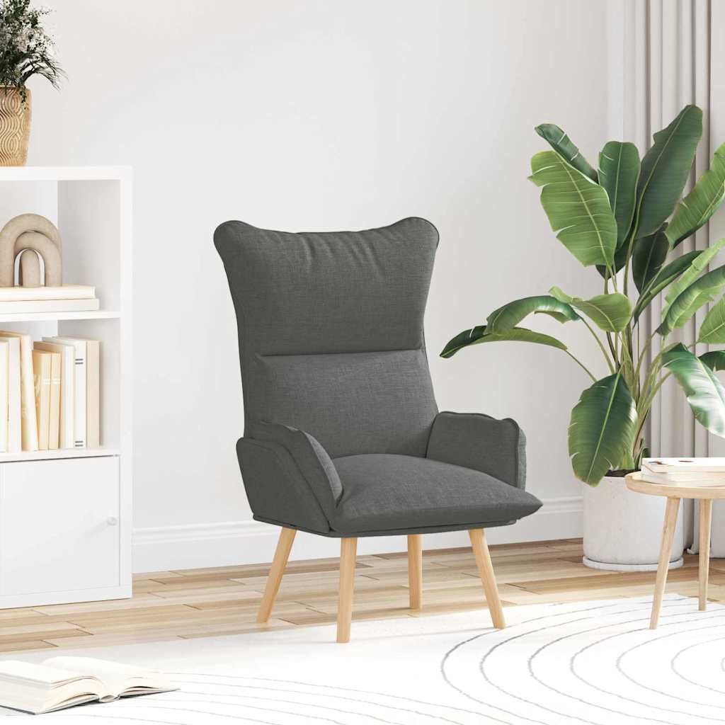 Armchair Dark Grey 69 x 74 x 93 cm Fabric and Plywood