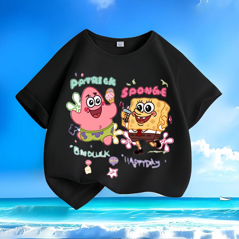 Spongebob Squarepants Big Star New Unisexs And Unisexs Short Sleeved Tshirt Cotton Round Neck Loose Versatile Top