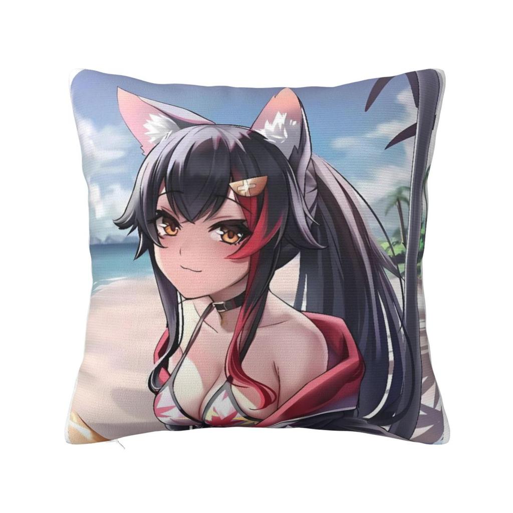 Ookami Mio Pillow Cover Retro Trendy Pillow Case Office Car Home Decorative Cushion Cover Square Design Pillowcases Birthday