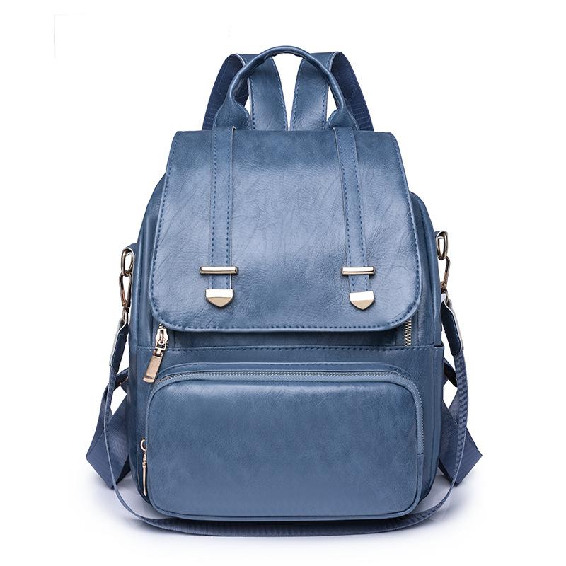 PU soft leather backpack women's new versatile large-capacity women's backpack retro anti-theft backpack