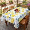 Sommer Zitrone Blaue Blumen Blätter Rechteckiger Tischdecke für Tischdekoration Wiederverwendbare Küche Esstischdecke Feiertags party Dekoration