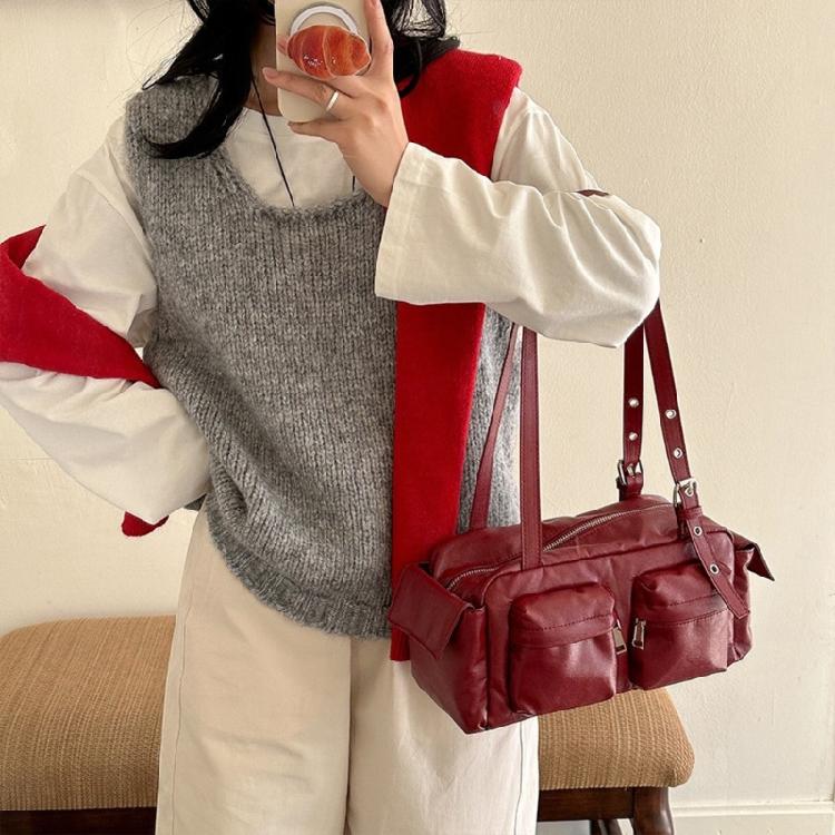 Shoulder Bag Leather Handbags Evening Clutch Purse Pu Leather Slings Purse Handbag Trendy Underarm Bag for Womens Girls