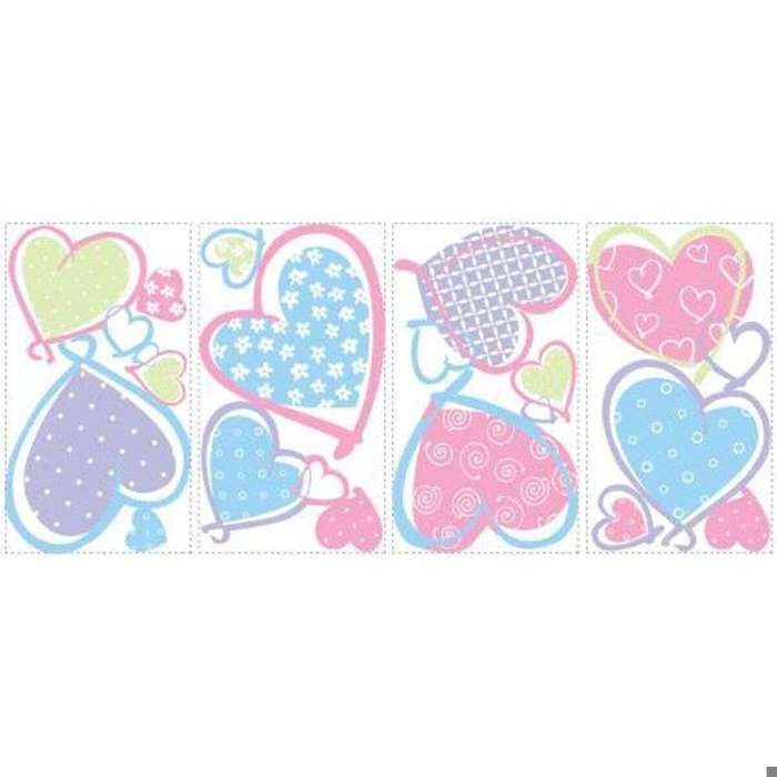 Repositionable Stickers Multitudes of Hearts