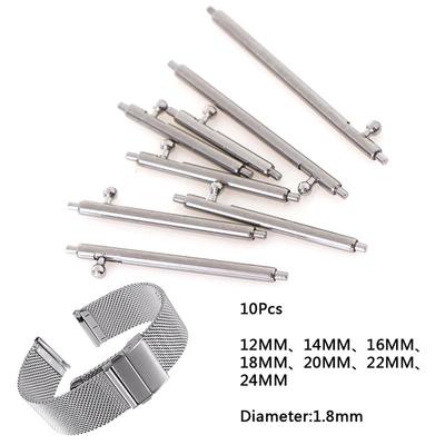 10 Stück Schnellspanner-Federstangen, Edelstahl-Uhrenarmband, Stiftleiste, 12–24 mm