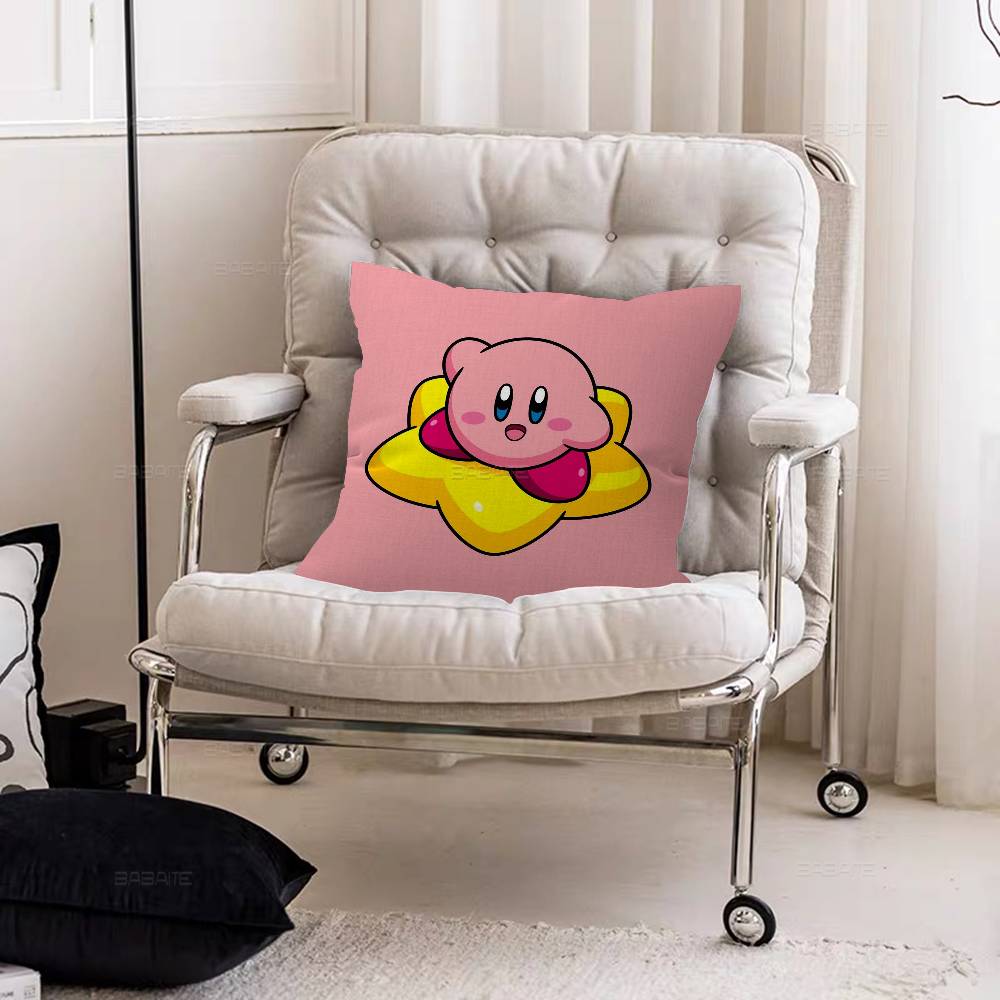 Pink Cute KKirbyes Pillow Cover For Bedroom Room And Living Room Sofa Decorative Cushion Cover