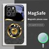 Crystal Purple Apple For iPhone 16 E 15 14 13 Plus 12 mini 11 Pro Max XR Xs Max 16E X 7 8 Plus 2022 Magsafe Glass Phone Case