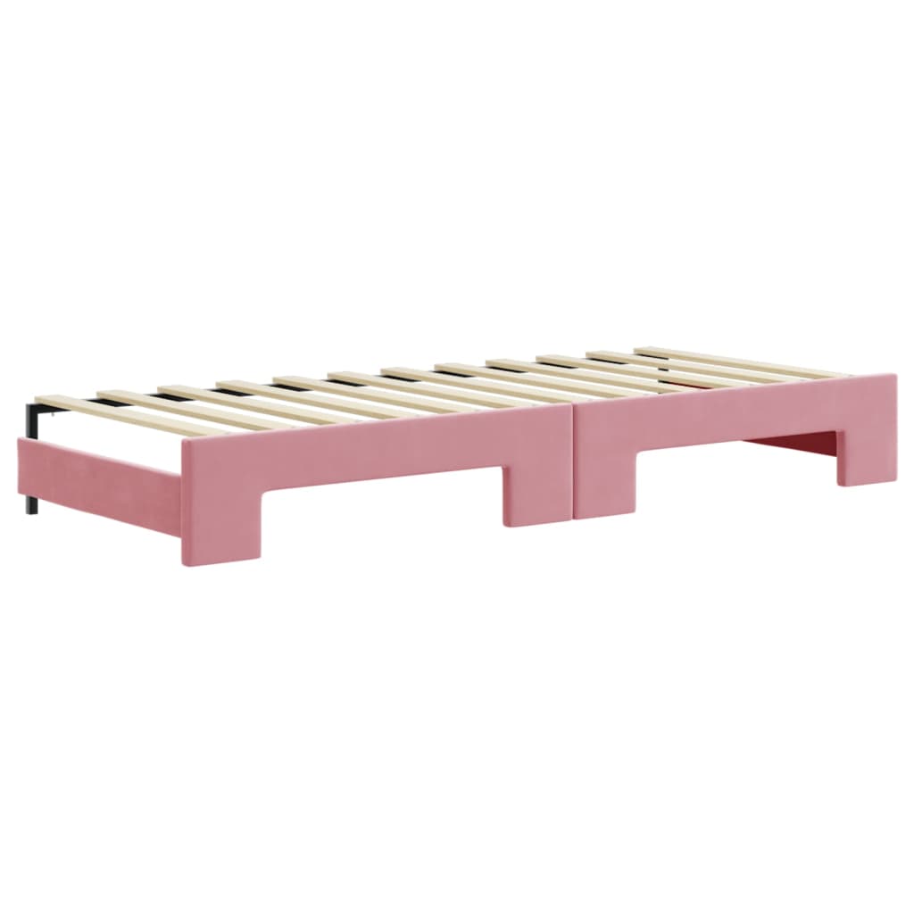 Pull Out Daybed Pink 80x200 Cm Velvet