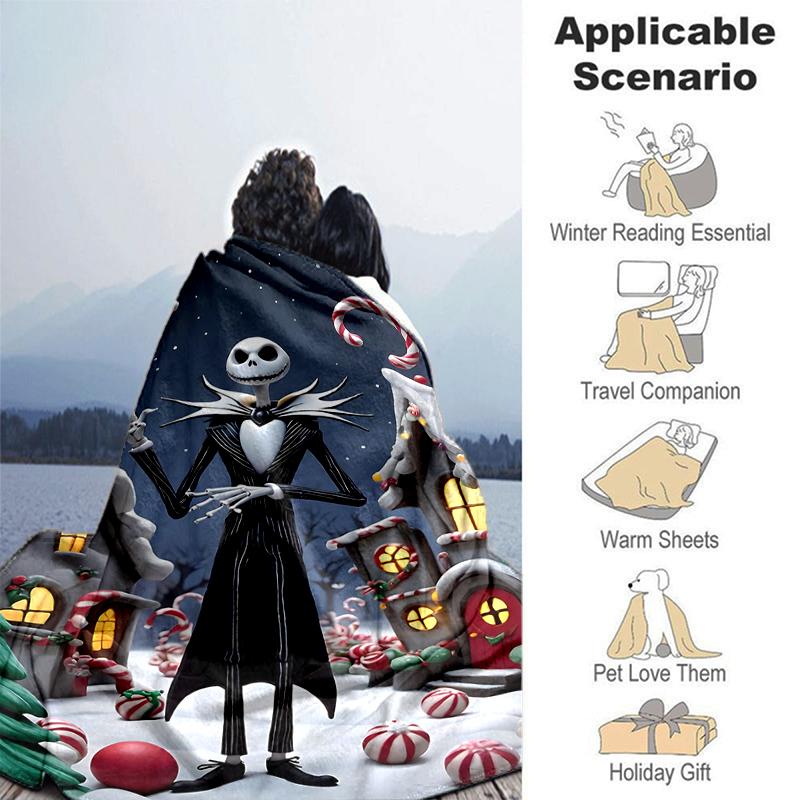 1Pc Nightmare Before Christmas Blanket Soft And Comfortable Casual Warm Camping Travel Christmas Halloween Gift M921444