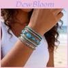 Etnische Stijl Turkoois Armbandenset Voor Vrouwen Met Handgemaakte Metalen Sieraden Voor Casual Of Reis Kleding
