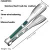 Food Clamps Stainless Steel Clamps with Heat Resistant Handle for Frying Steak Bread Grill Food Vegetable Clamps Cooking Tongs