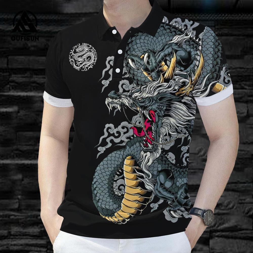 Men's POLO Shirt Dragon Pattern POLO Shirt