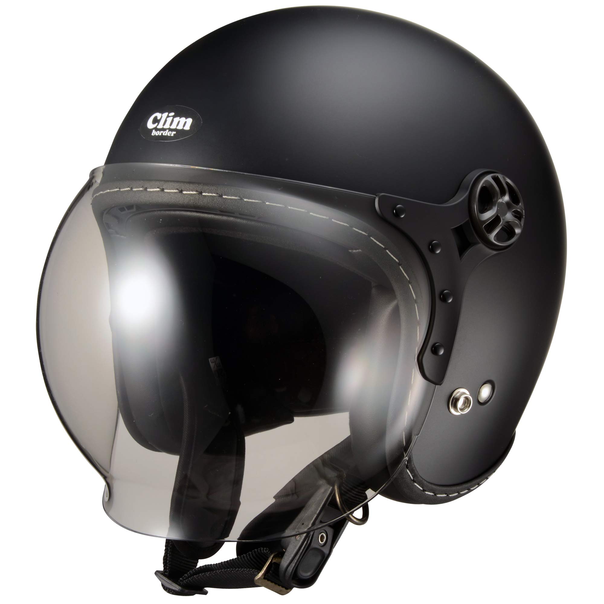 

Klimborder Motorcycle Jet Helmet with Silex Bubble Small John SG PSC One Size Fits Most Shield, Jet, Standard, Standard, (Matte Black)