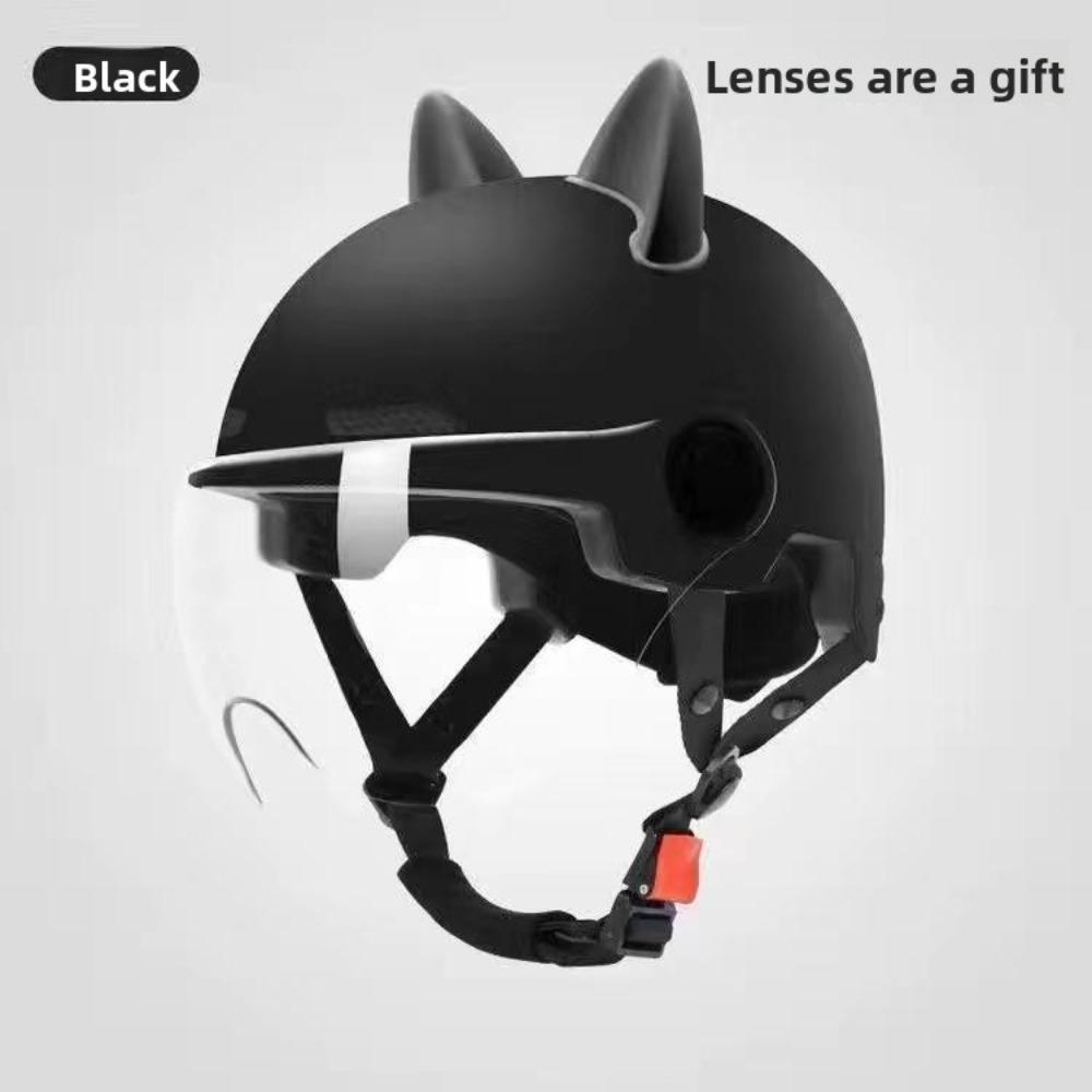 Suitable for Electric Vehicles, Women's Summer Sunscreen, Women's Battery Car, An Hat, Cute Cat Ears, Universal In All Seasons, Half Helmet Men