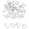 26Pcs DIY Letter Pendant HandMade Necklace Bracelets Jewelry Crafts Accessories(Stainless Steel Color 26Pcs Bag )