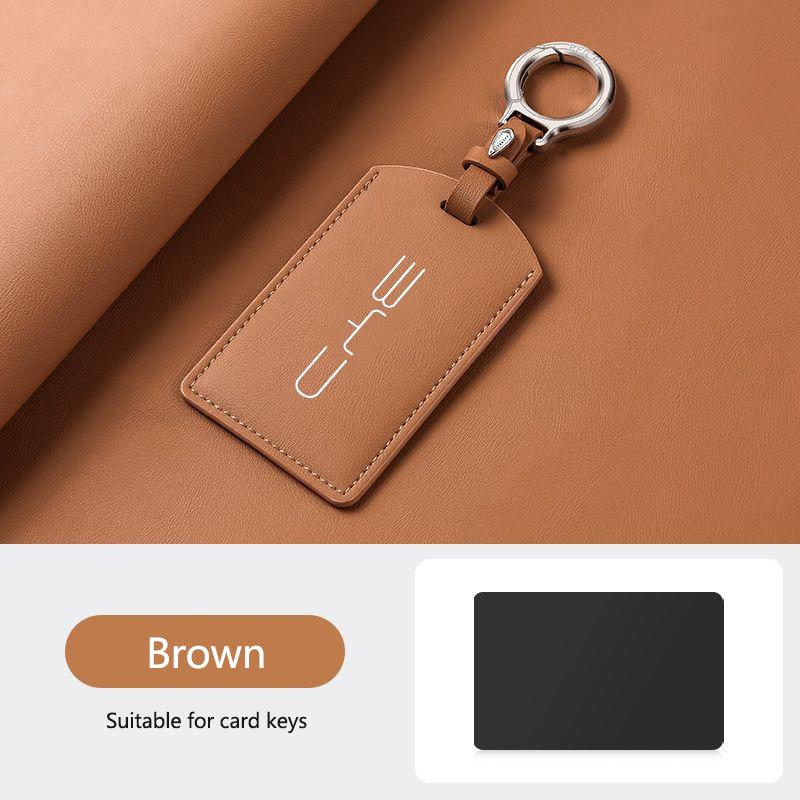 For BYD Atto3 Yuan Tang EV Han Qin Song Plus DMi Dolphin S7 S6 L3 M6 F3 F0 Leather Car NFC Card Samrt Key Case Cover Keychain