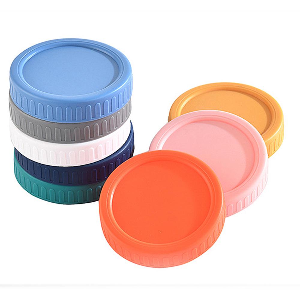 Multi-color PP Plastic Mason Jar Lids with Silicone Ring