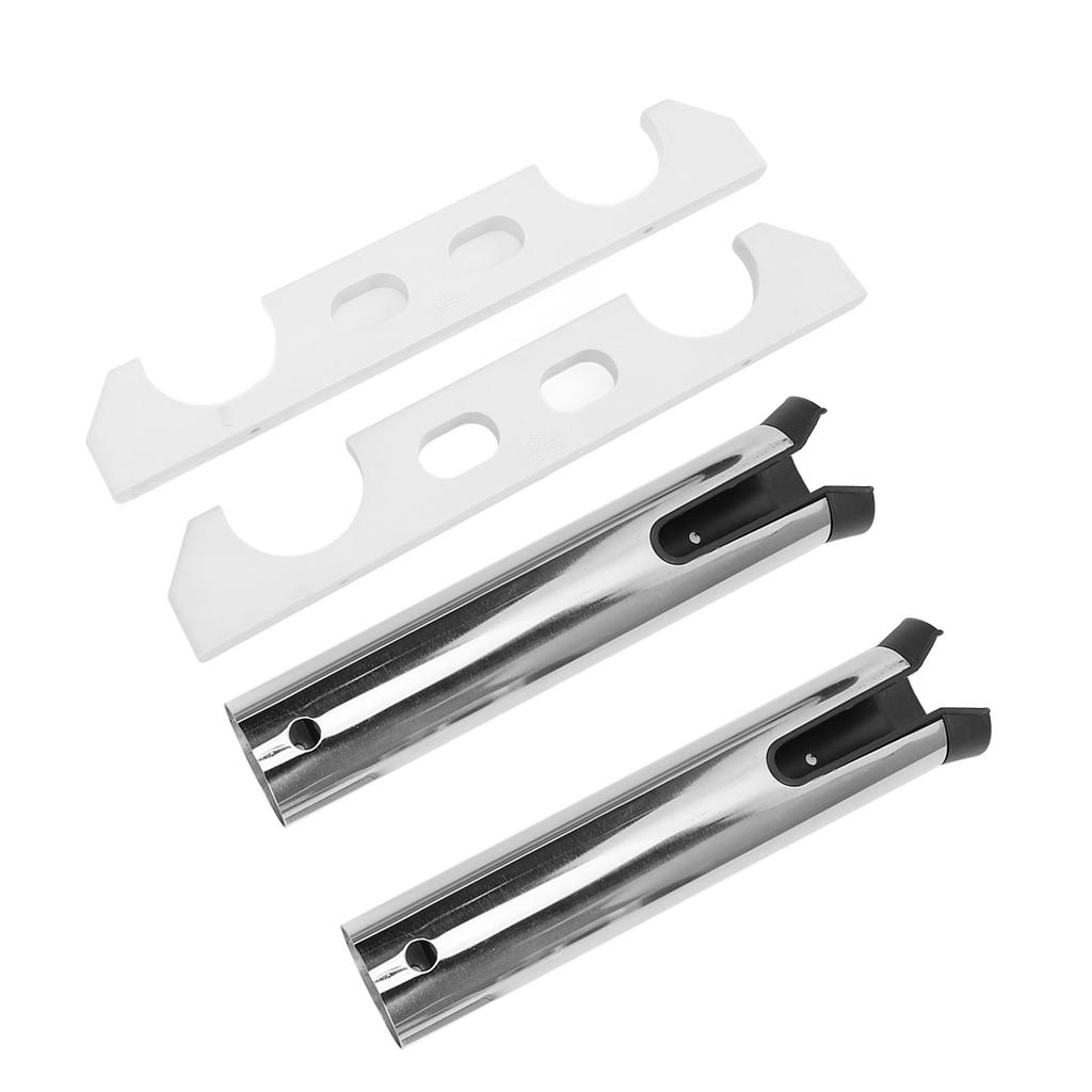 Stainless Steel Fishing Rod Holder 2 Link Tubes Heavy Duty Fishing Rod Rack for Marine Yacht Camper RV Fishing Boat