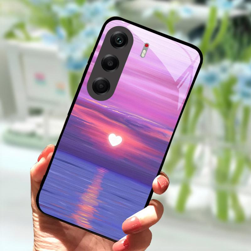 Phone Cover For Tecno Camon40 40Pro 4G Fashion Tempered Glass Anti Drop Protection Shell For Tecno Camon 40 Pro Case CM6 Funda