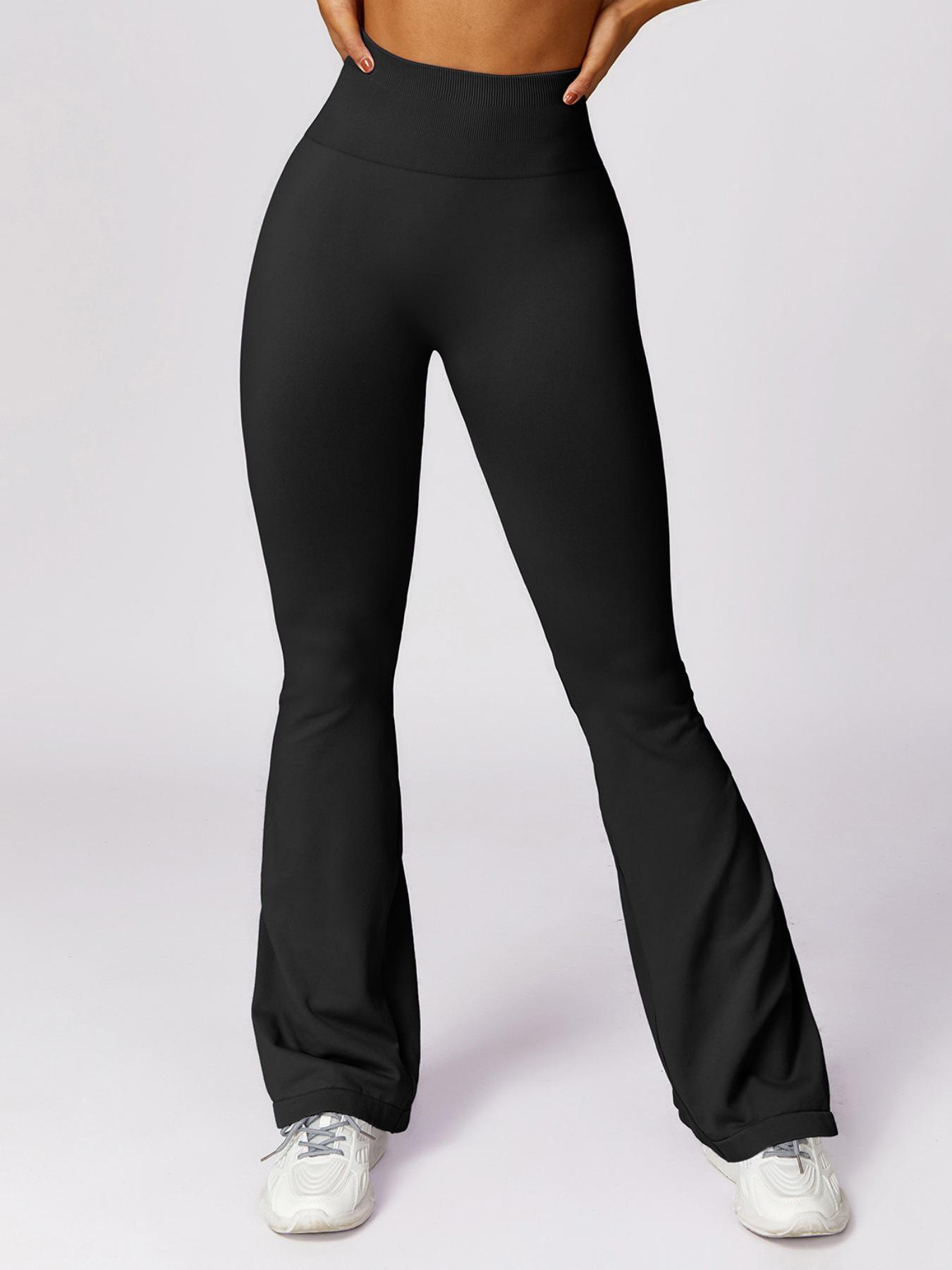 

High-Waisted Yoga Flared Pants - Tummy Control & Hip Lift Casuals Large чорний