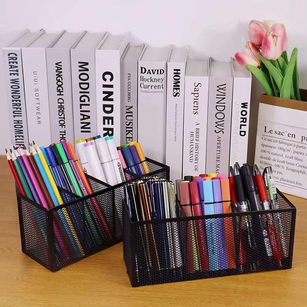 Modern Mesh Desk Organizer Metal Pencil Holder Multifunctional Desk Display Holder Home Use