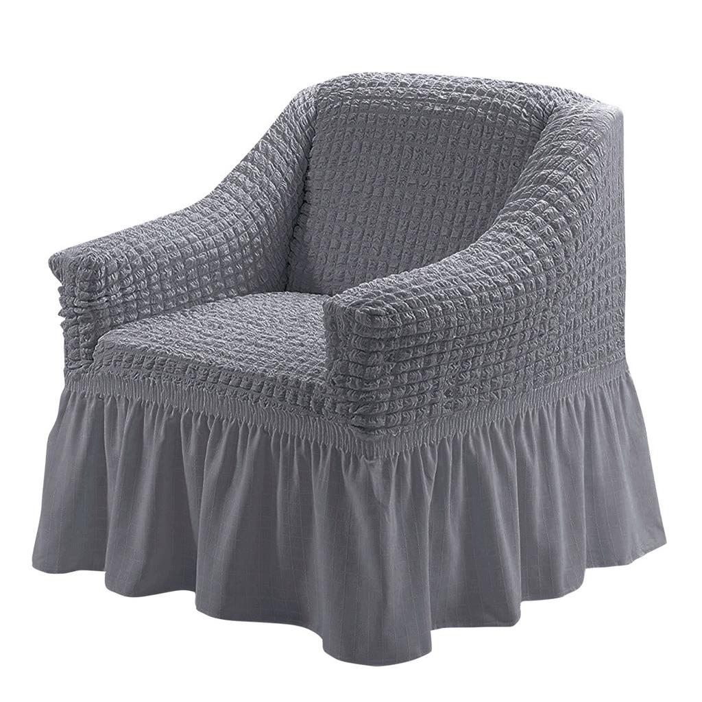 1 Seat European Style Armchair Cover with Skirt Stretch Sofa Slipcover for Living Room Elastic Sofa Couch Cover
