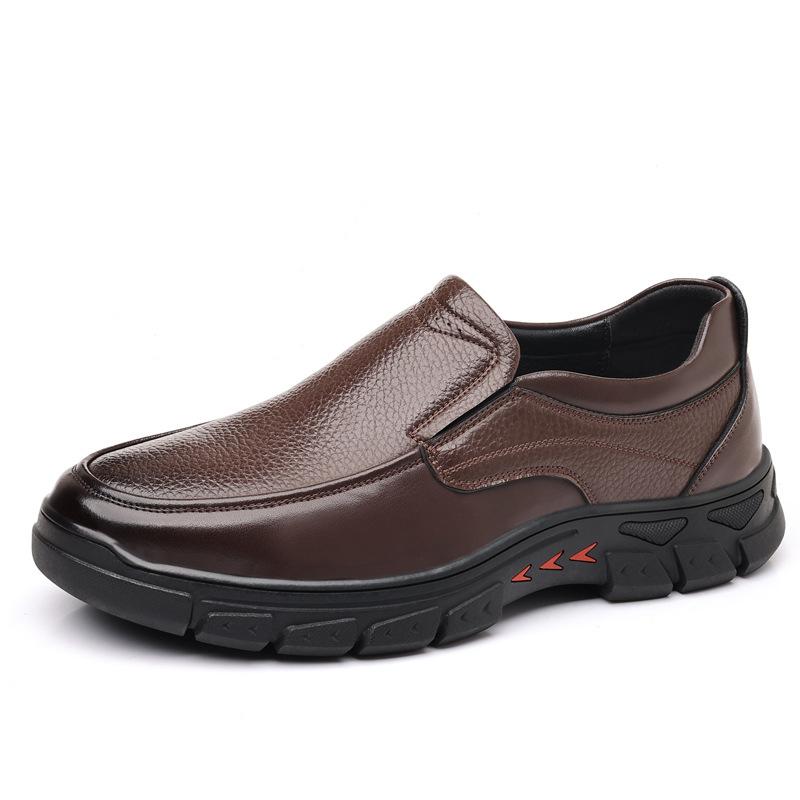 

Business leather shoes men s 2025 spring new one-pedal casual men s shoes light, breathable and non-slip middle-aged and elderly father shoes 44
