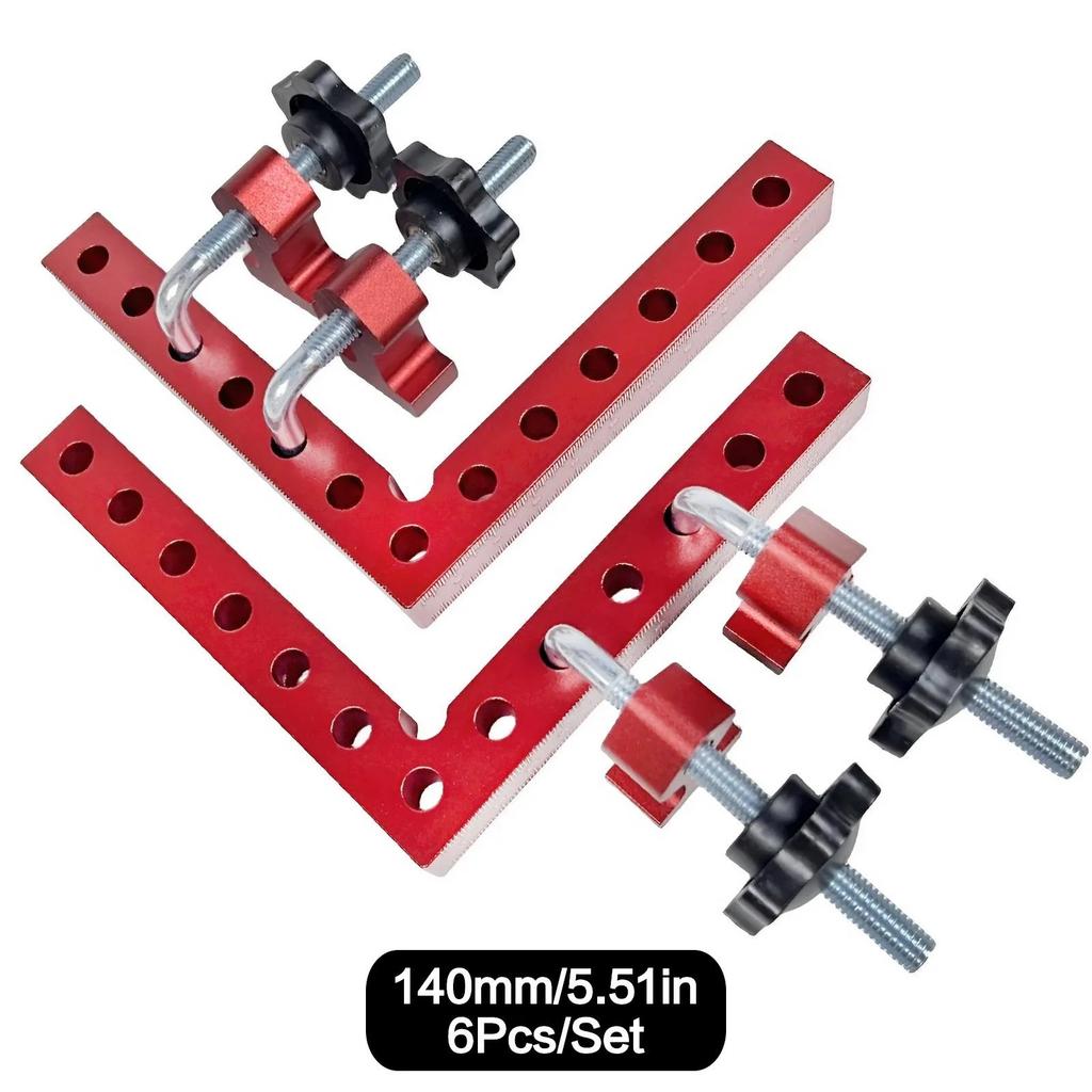 6PCS High Strength Aluminum Alloy Woodworking Clamps 90 Degree Right Angle Fixing Clamps for DIY Wood Splicing Home Projects