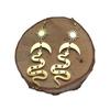 Celestial Sun Moon Brass Earrings with Snake Charm