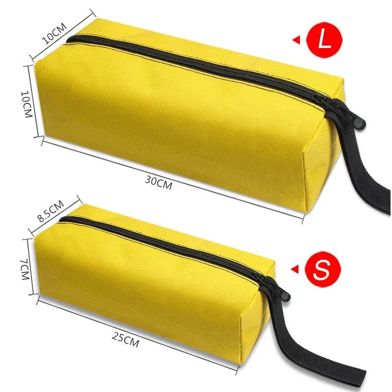 1pc S/L Hand Tool Bag Small Screws Drill Metal Parts Tools Bag Waterproof Canvas Instrument Case Tool Organizer Tool Storage
