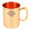 Handmade Pure Copper Moscow Mule Hammered Beer Mug Cup with Brass Thumb Design Handle  - Bar Hotel Restaurant Drinkware