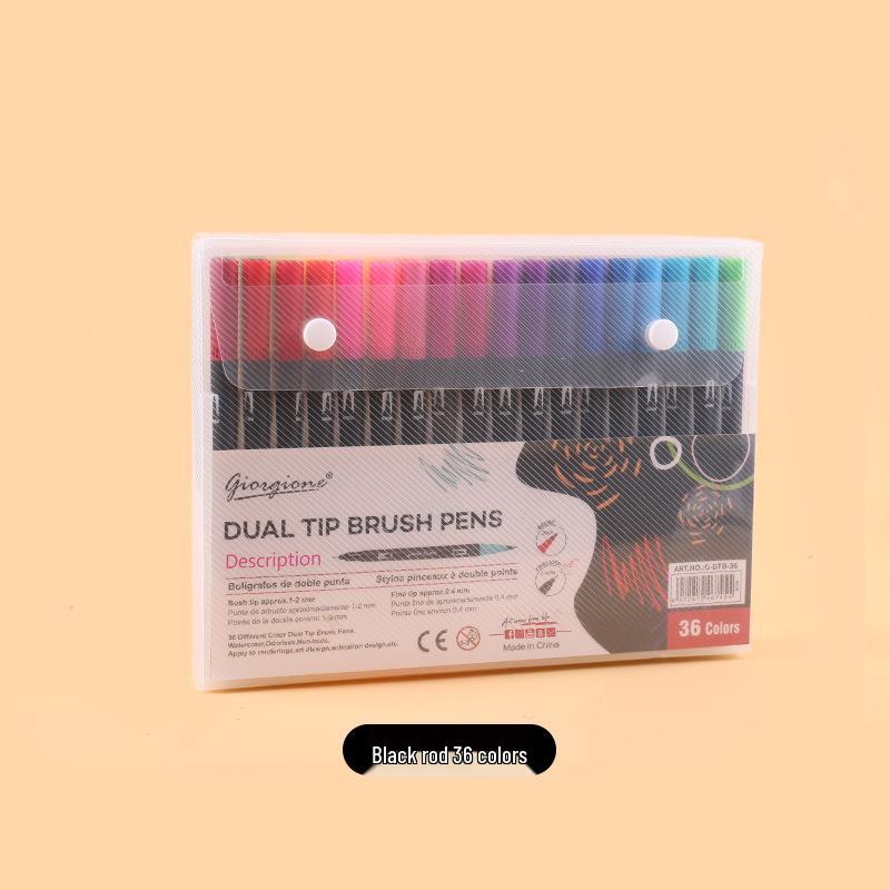 Giorgione Double-Ended Water-Based Fineliner Brush Pens: 24 & 80 Washable Colors