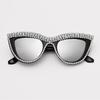 Vintage Diamond Cat Eye Triangle Sunglasses Women Sun Glasses Streetwear Trending Rhinestone Decoration Eyewear Shades