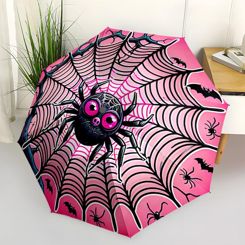 1pc Spider Web Automatic Folding Umbrella Portable Collapsible Umbrella for All Seasons, 8-Rib Durable Construction, Perfect Gift 054